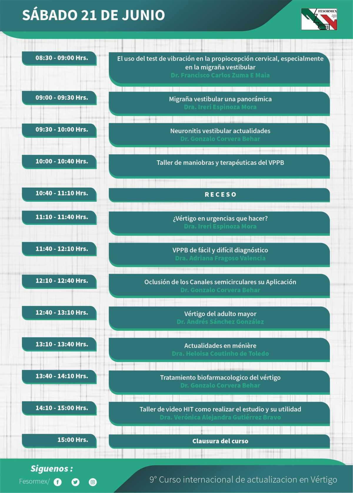 9° curso internacional de actualización en vértigo