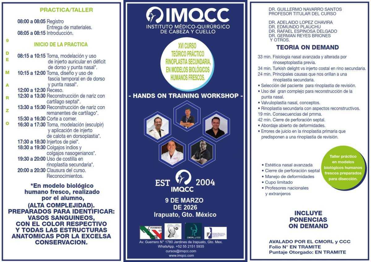 XVI CURSO TEÓRICO PRÁCTICO RINOPLASTIA SECUNDARIA