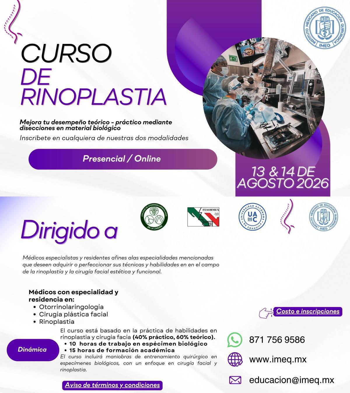 CURSO DE RINOPLASTIA