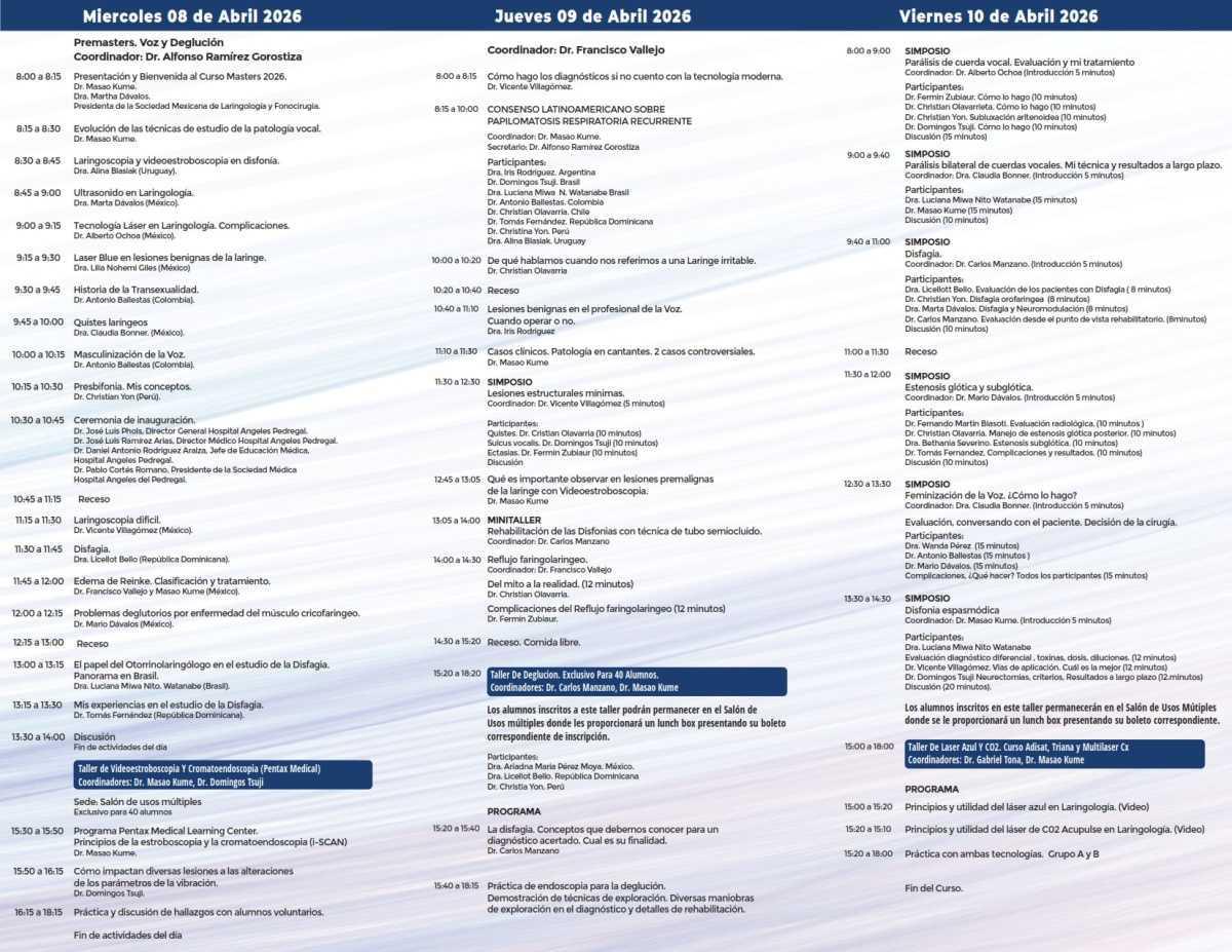 MASTERS DE LA FONOCIRUGÍA Y FONOCIRUGÍA MASTERS DE LA FONOCIRUGÍA Y FONOCIRUGÍA