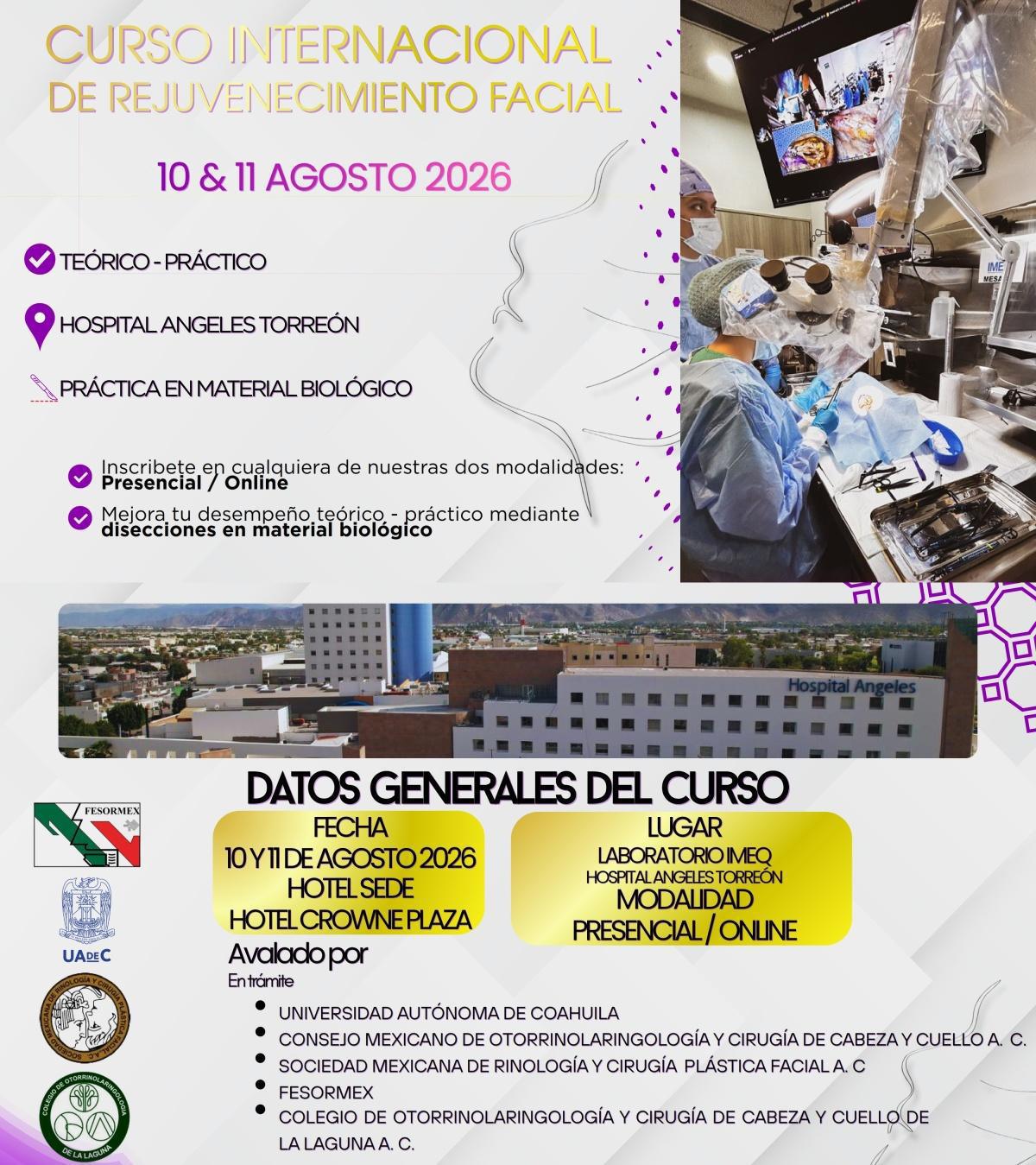 CURSO INTERNACIONAL DE REJUVENECIMIENTO FACIAL