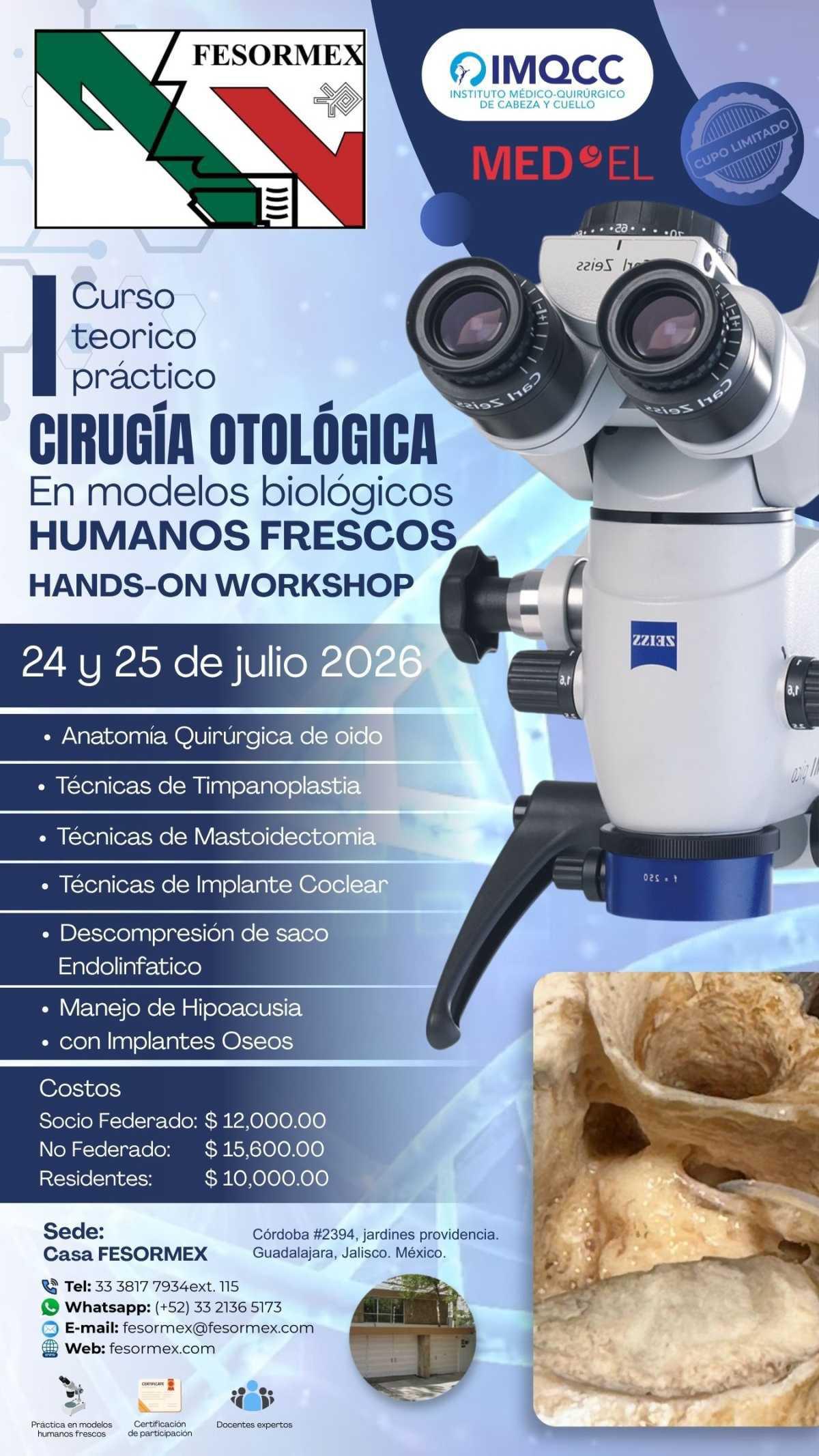 Curso Teorico Práctico Cirugía Otológica Curso Teorico Práctico Cirugía Otológica