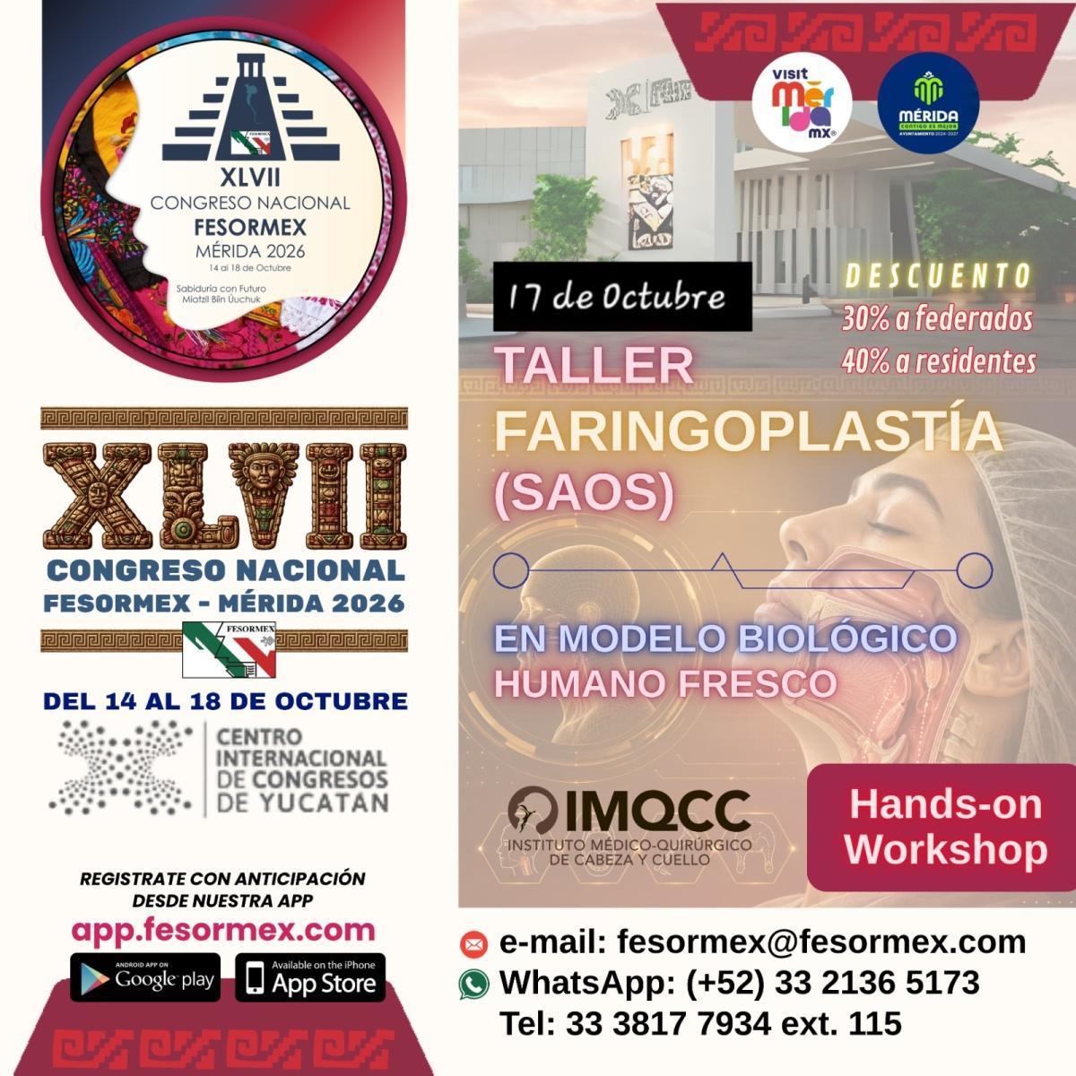 Talleres para el XLVII Congreso Nacional FESORMEX - Mérida 2026