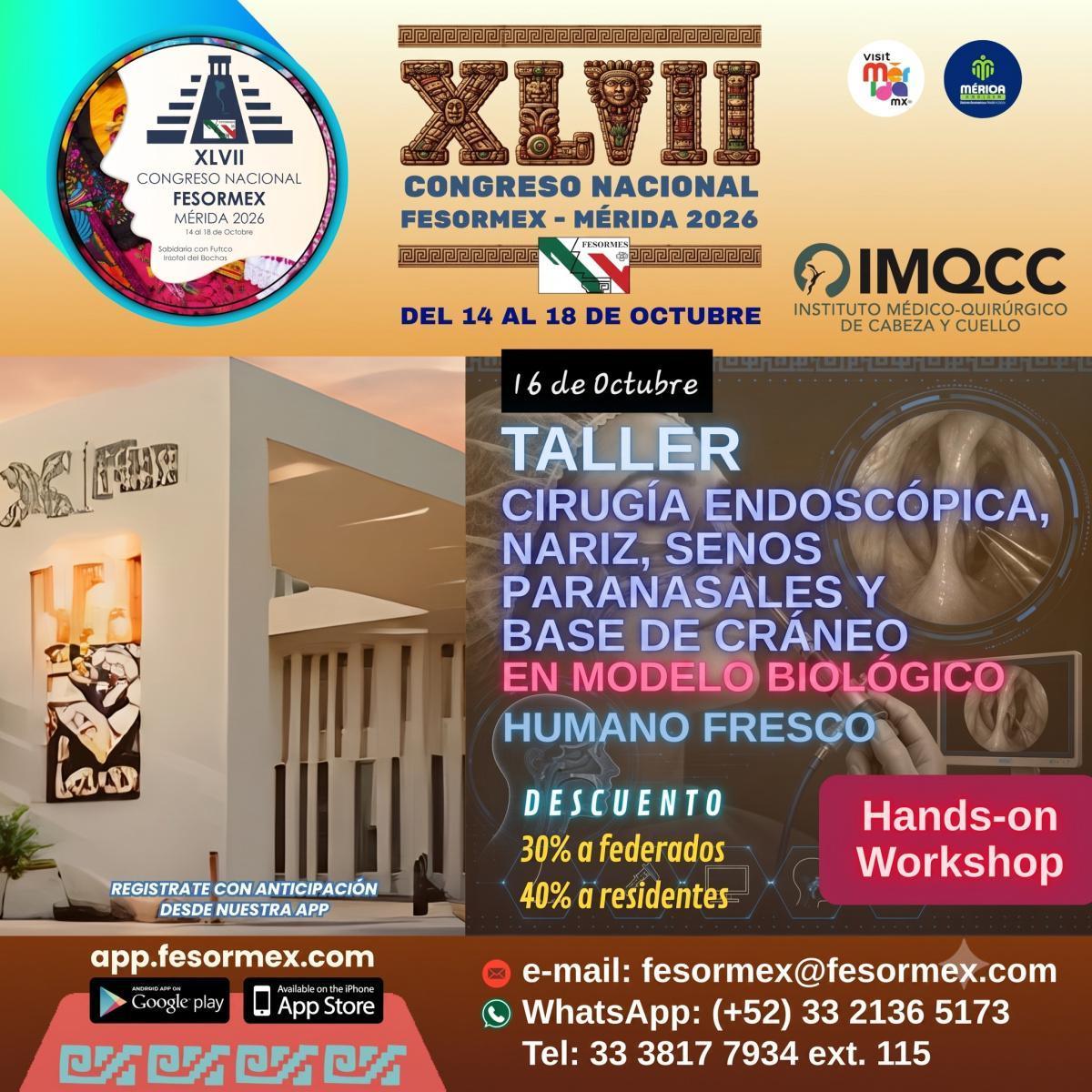 Talleres para el XLVII Congreso Nacional FESORMEX - Mérida 2026