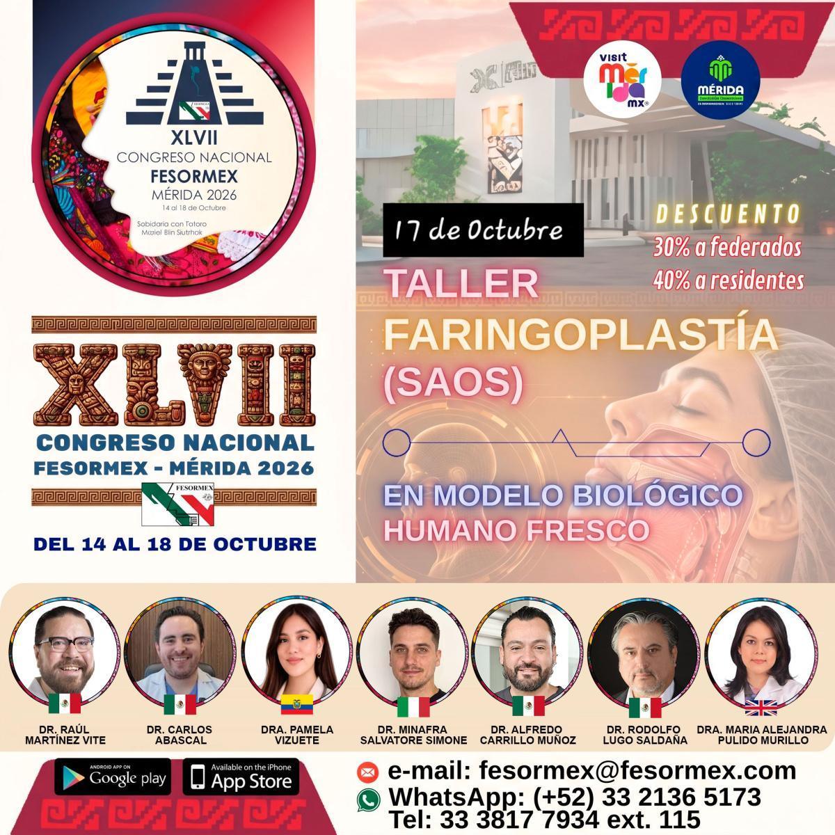 Talleres para el XLVII Congreso Nacional FESORMEX - Mérida 2026