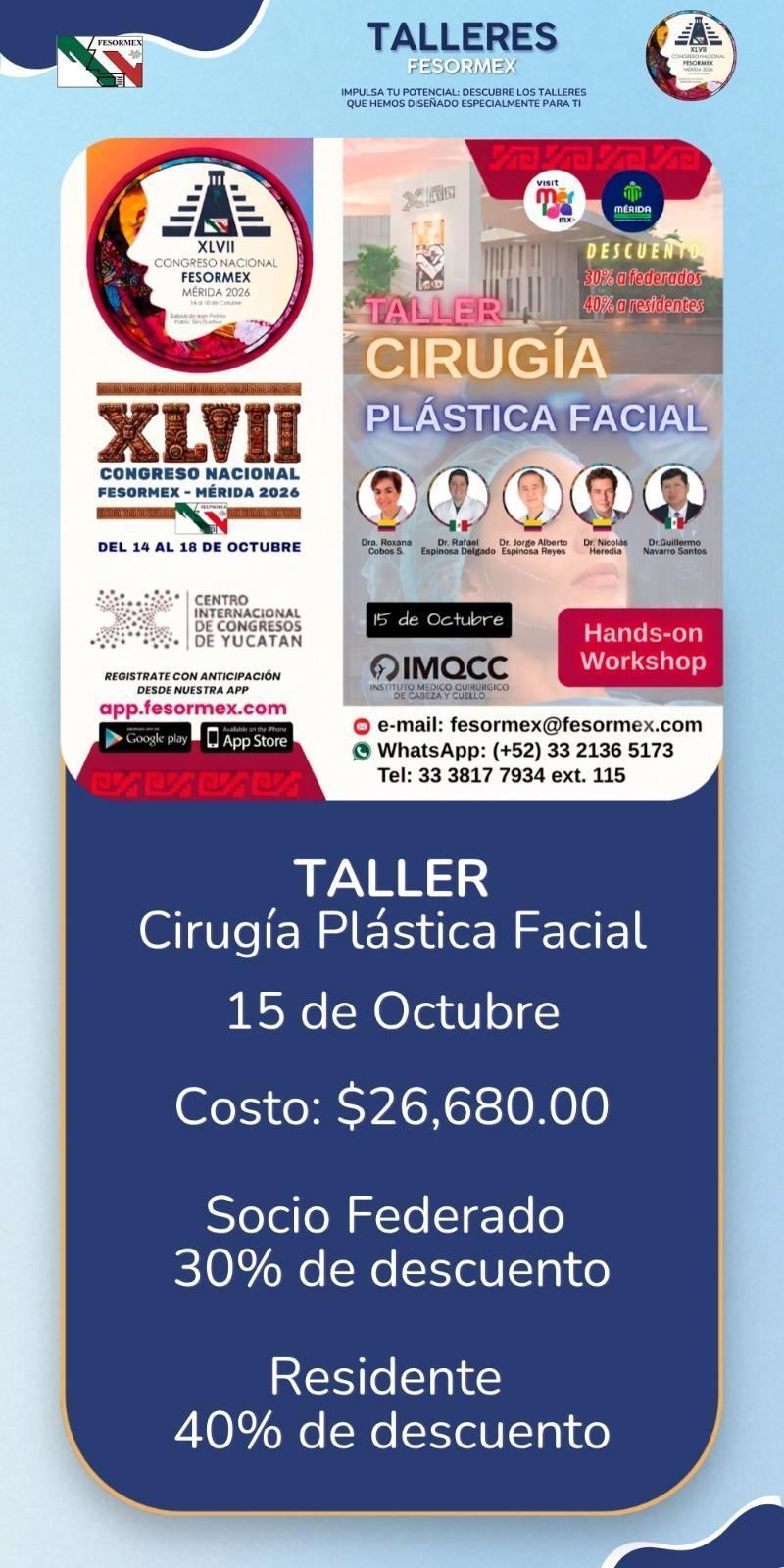 Talleres para el XLVII Congreso Nacional FESORMEX - Mérida 2026