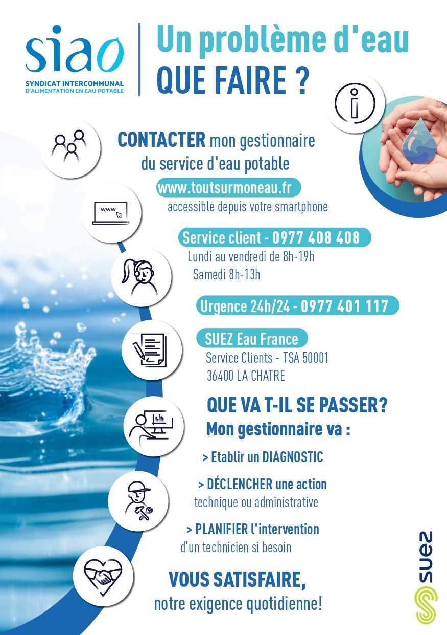Un problème d'eau. Que faire?