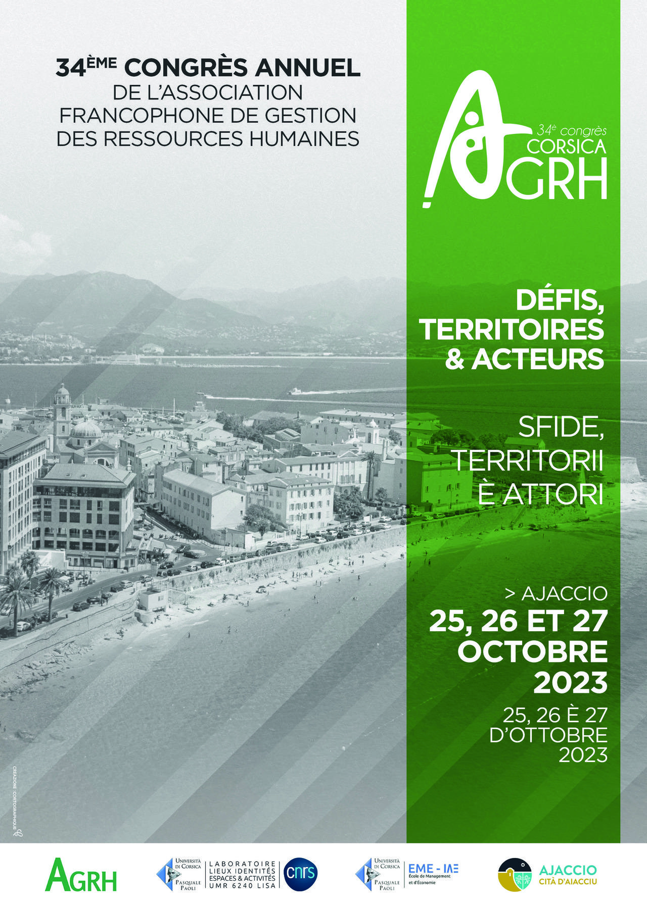 Affiche 34e congrès AGRH Corse 2023