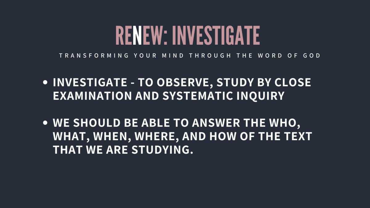 Learn How To Study God's Word: RENEW Masterclass