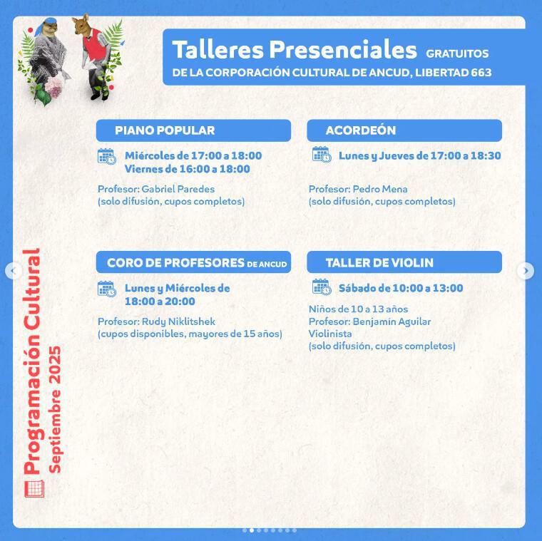 Programación Cultural del mes de Septiembre