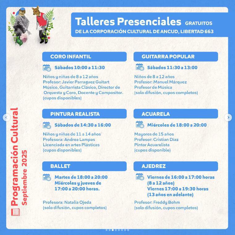 Programación Cultural del mes de Septiembre