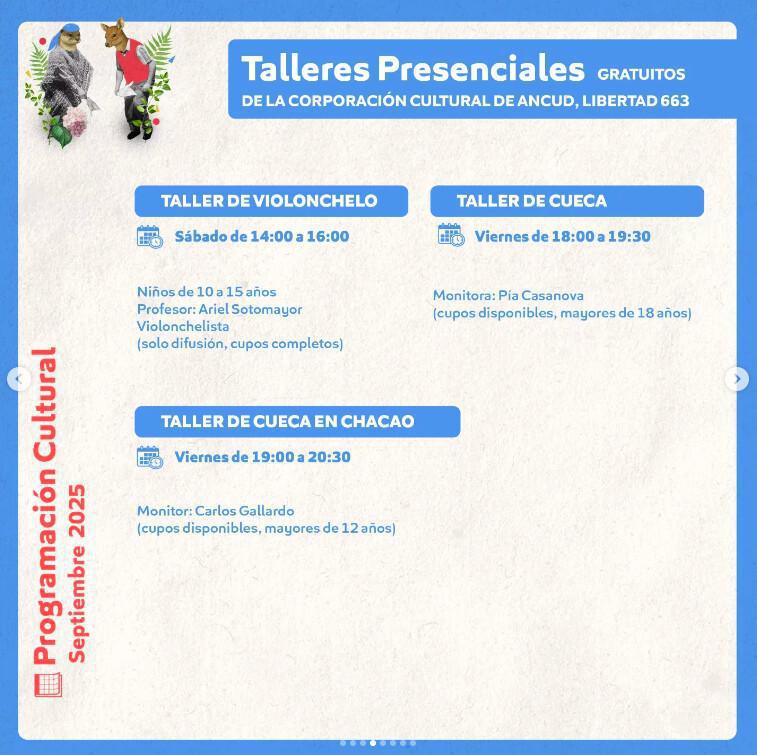 Programación Cultural del mes de Septiembre