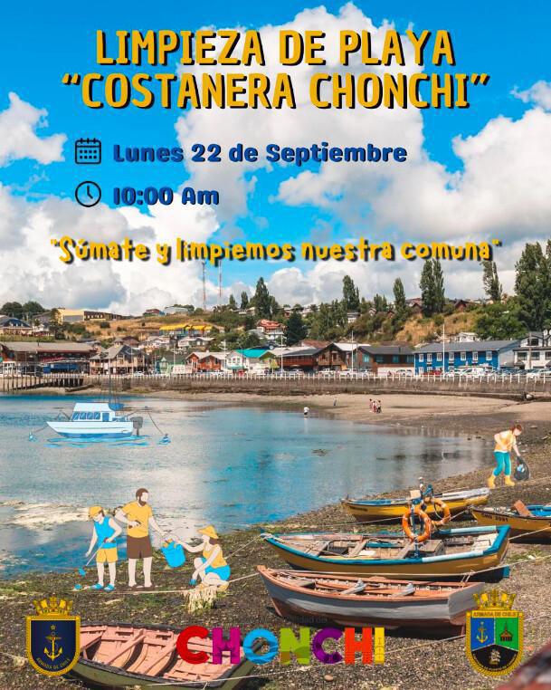 SÚMATE A LA LIMPIEZA DE PLAYA COSTANERA DE CHONCHI