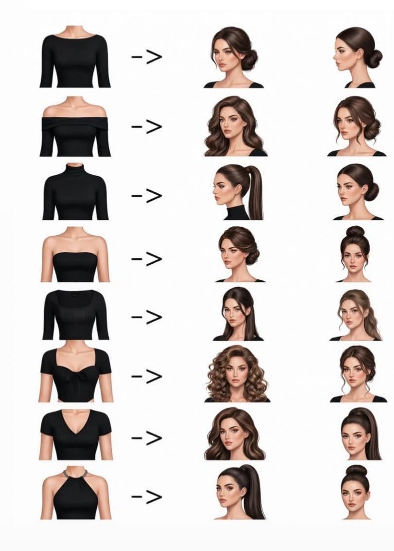 Hair styles and decolletage