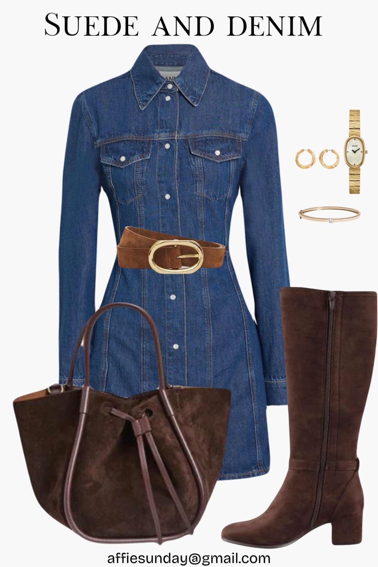 Denim and suede—because Fall deserves a little texture. 🍁