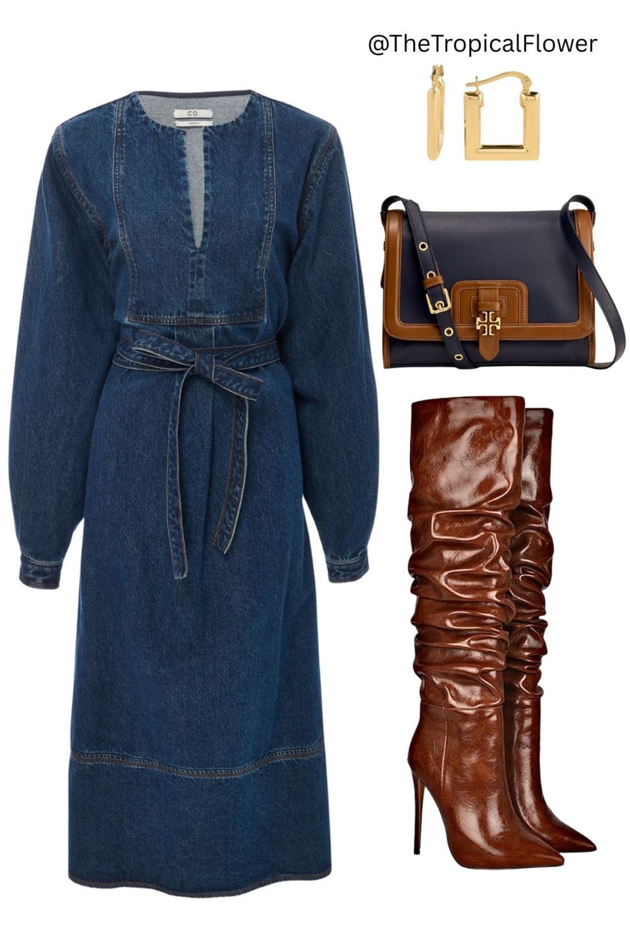 Denim and high boots—the ultimate Fall power combo. 🍂