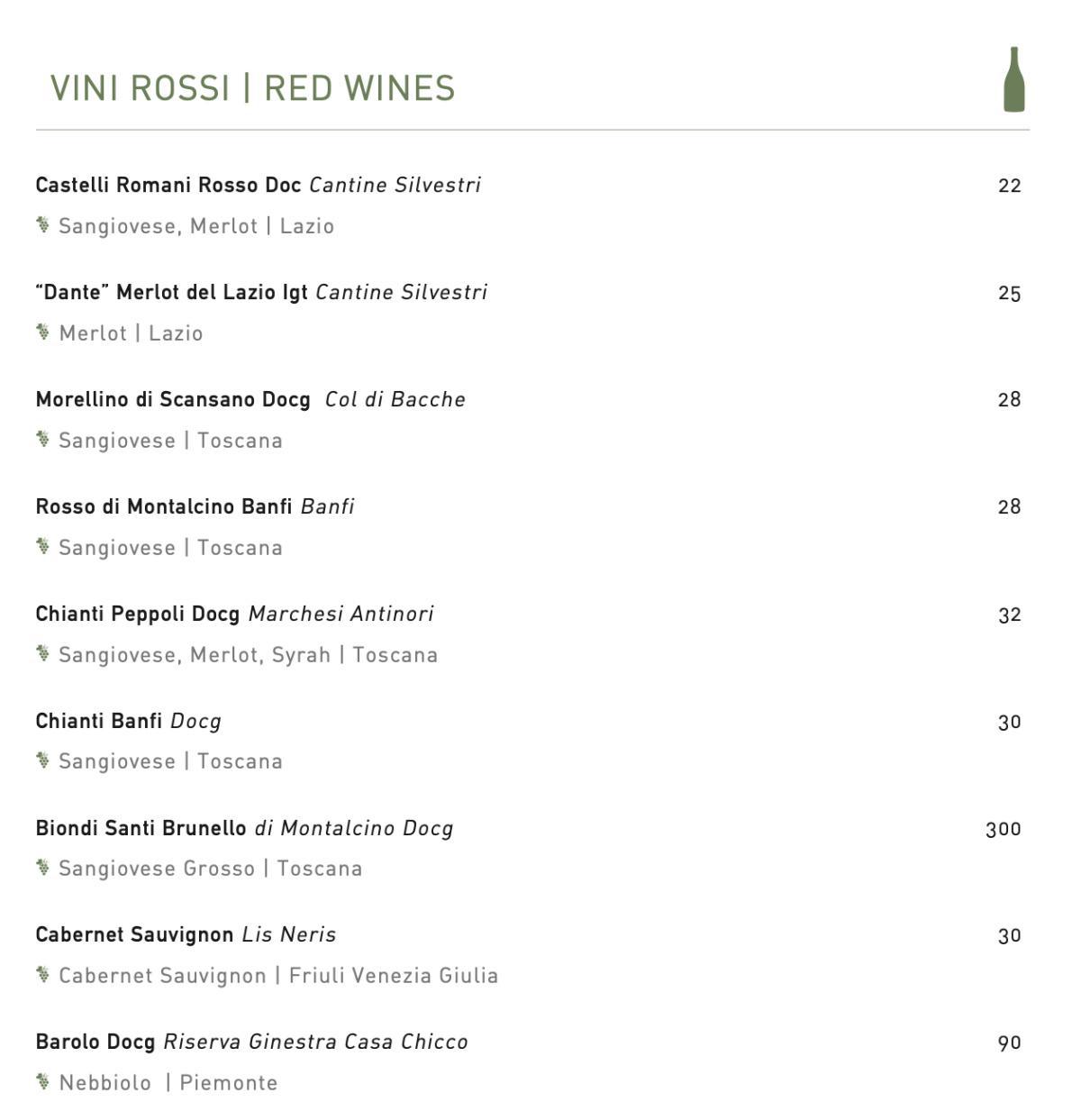 WINE | Vini Rossi - Red Wine