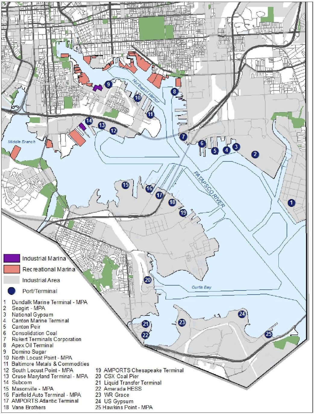 Baltimore Ports & Terminals Map