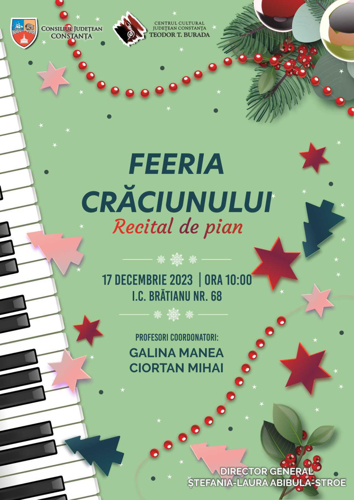 Daruri cultural-artistice de iarnă, oferite constănțenilor de Centrul Cultural Județean Constanța ,,Teodor T. Burada’’ Daruri cultural-artistice de iarnă, oferite constănțenilor de Centrul Cultural Județean Constanța ,,Teodor T. Burada’’