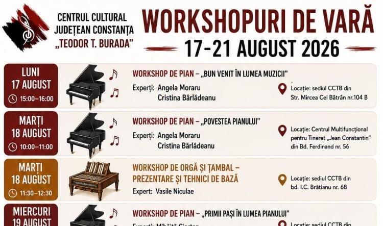 WORKSHOPURI DE VARĂ  17-21 AUGUST 2026