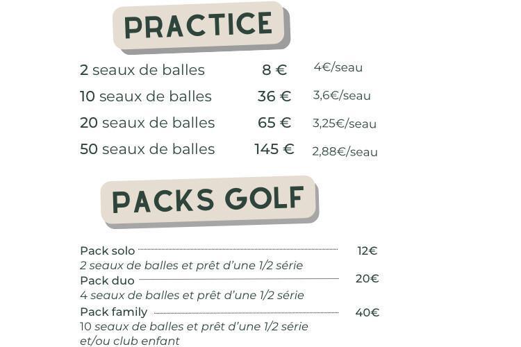 Les tarifs du Golf Compact d’Idron