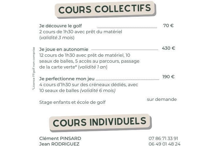 Les tarifs du Golf Compact d’Idron