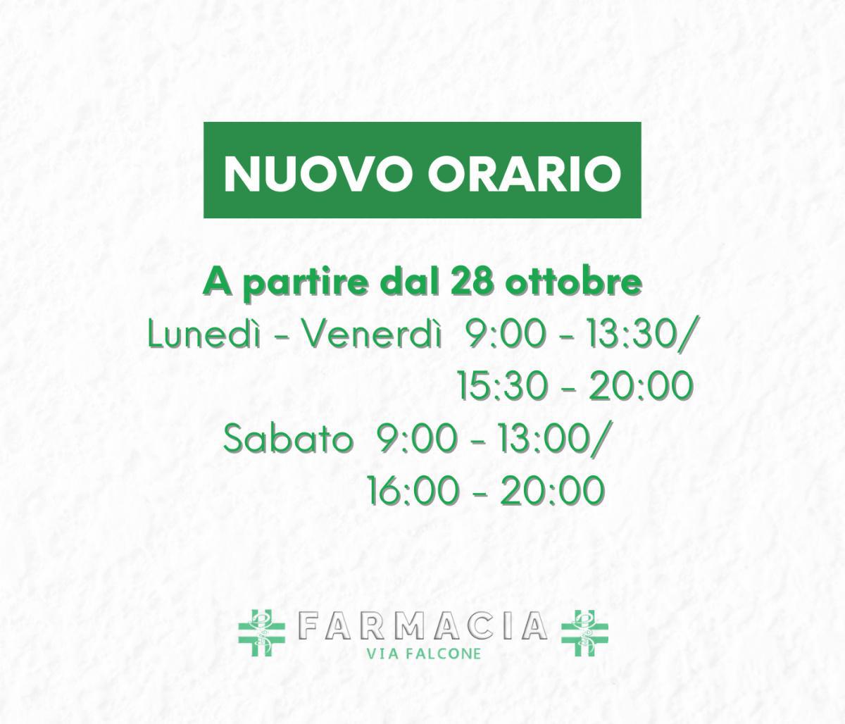 🕦 Nuovi orari della farmacia