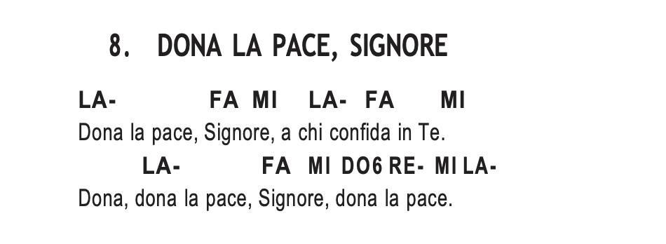 DONA LA PACE, SIGNORE