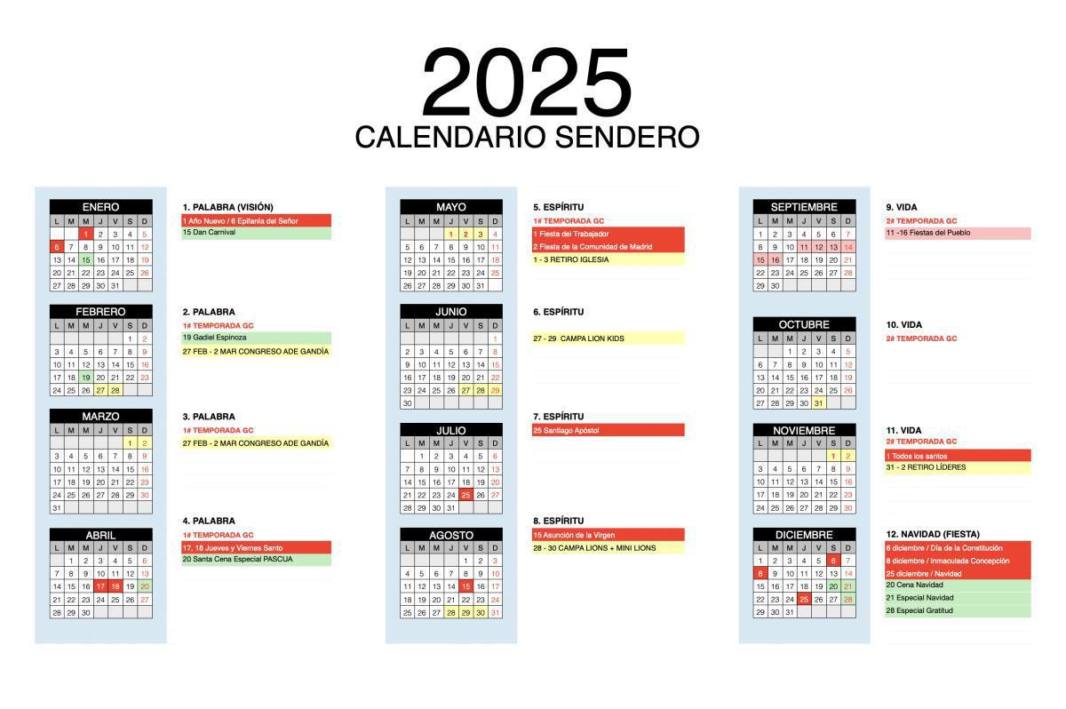 CALENDARIO 2025