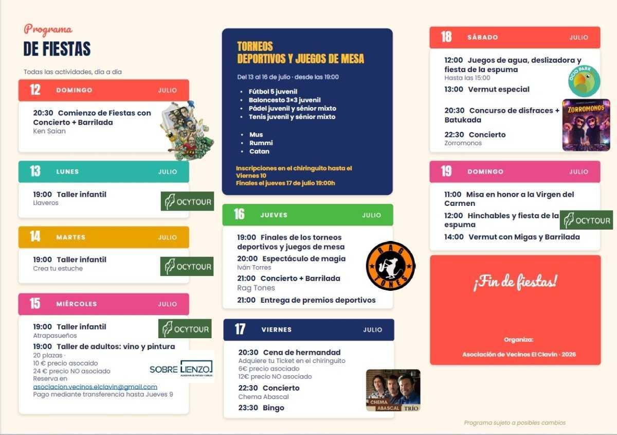Fiestas Clavin´26 (12 - 19 Julio)