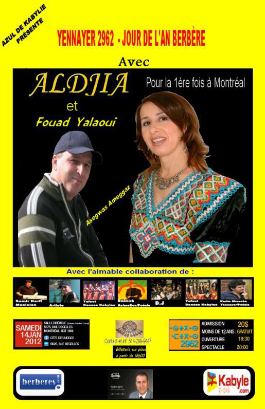 Affiche du spectacle d'Azul de Kabylie"
