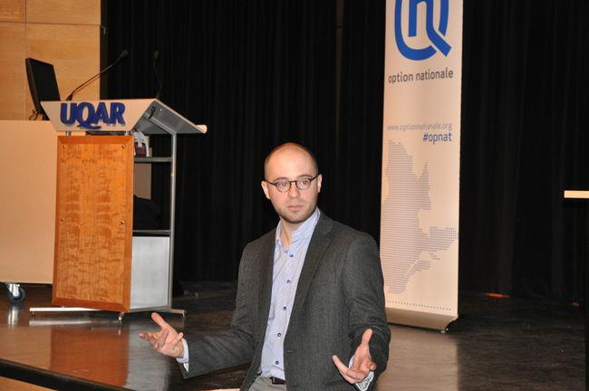 Sol Zanetti lors de sa conférence à Rimouski (PH/DR)