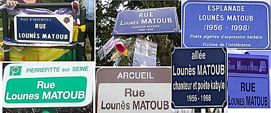 Matoub Lounès: 10 rues portent le nom du Rebelle kabyle...en France !