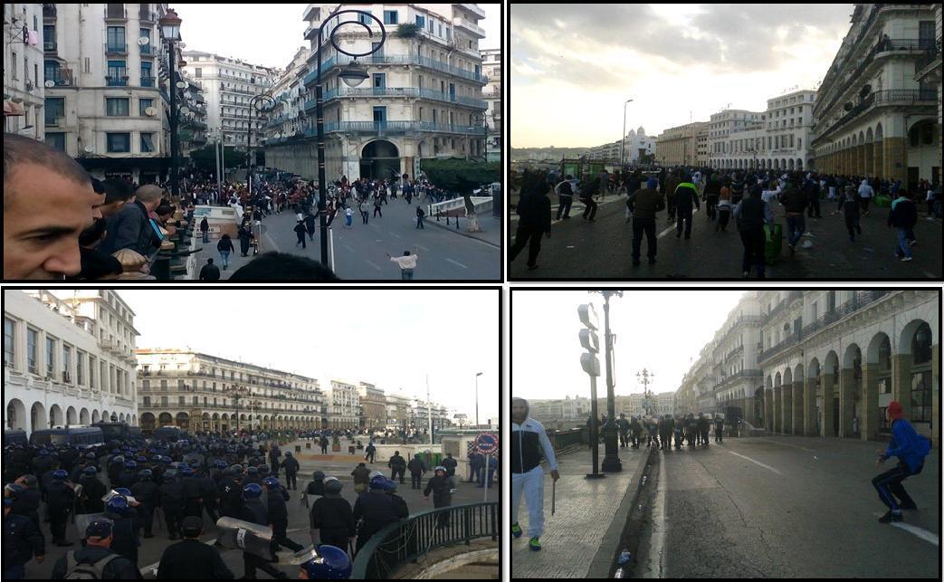 Les émeutes d’Alger, aujourd'hui, contre les caricatures de Mahomet , tout juste à la sortie des mosquées (PH/DR)