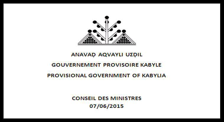 Déclaration du Conseil des ministres de l'Anavad : « ANAY AΓELNAW AQVAYLI, l’élément fédérateur par excellence du peuple kabyle »