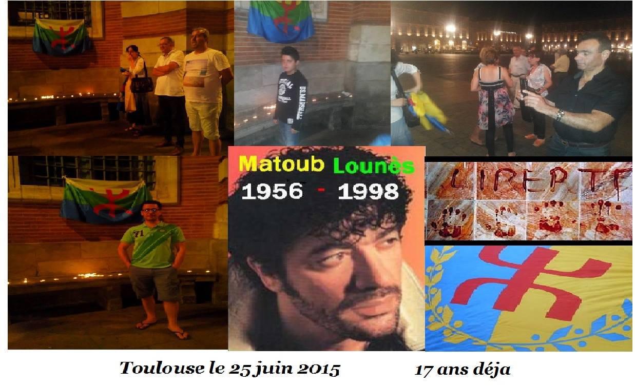 Un collectif de kabyles de Toulouse allume des bougies à la mémoire du rebelle ‘Lounes Matoub ‘