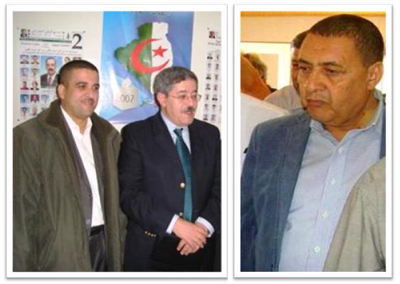 Tayeb Mokadem (à gauche avec Ouyehia) est un «kabyle» connu à Tizi-Ouzou pour avoir la haute main sur le trafic du fameux formulaire à 3 volets qui attribue une fausse reconnaissance de maquisard. Quant à M. Merad (à droite) en tant que représentant d’un Etat colonial, il est dans son rôle de dépersonnalisation et de déstructuration du peuple kabyles.(PH/DR)