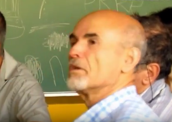 Dda Ramdane Aissani lors d'une conférence avec le Dr. Youcef Allioui à Montréal en 2012 (PH/DR)