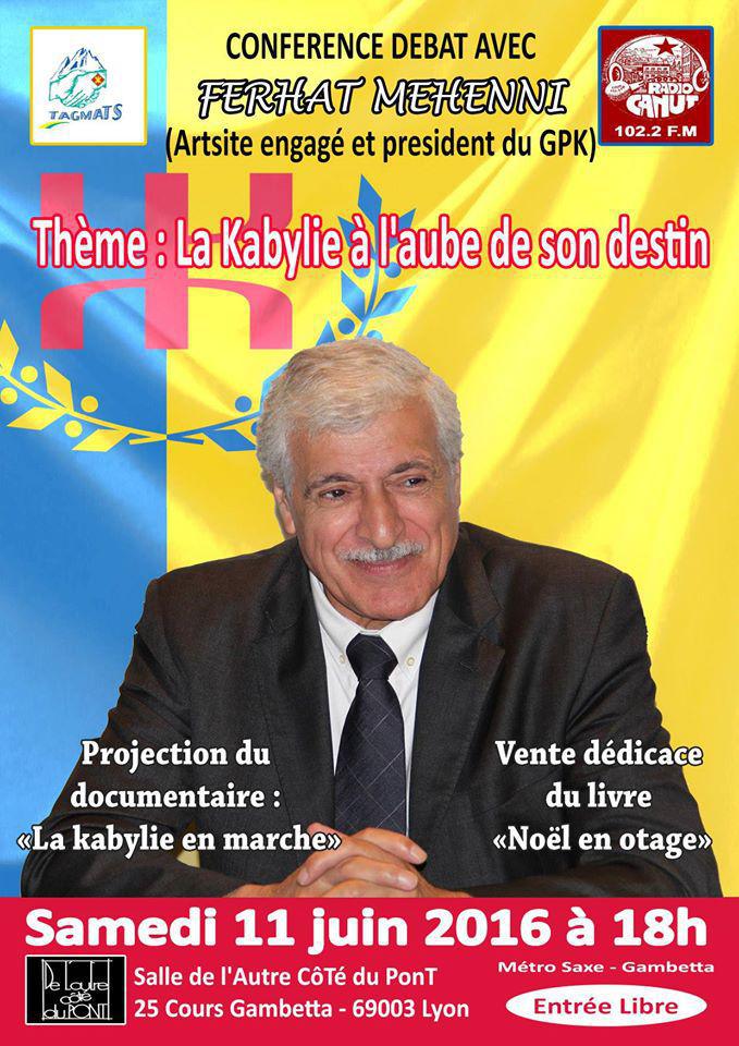Ferhat Mehenni Président de l'Anavad à Lyon