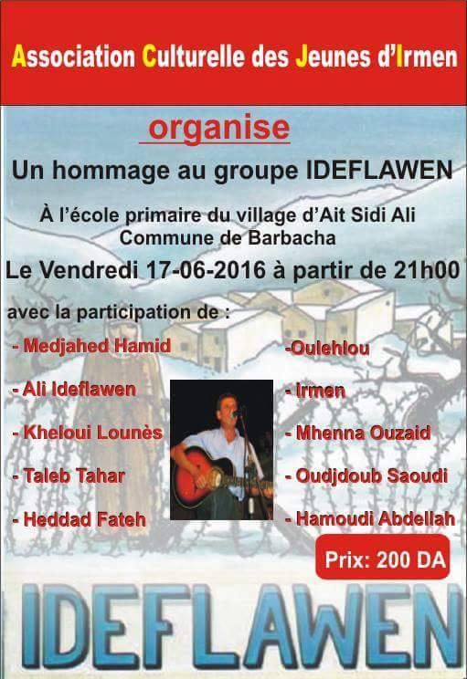 Hommage à Ideflawen à Ivervacen (Barbacha) en présence de nombreux grands artistes