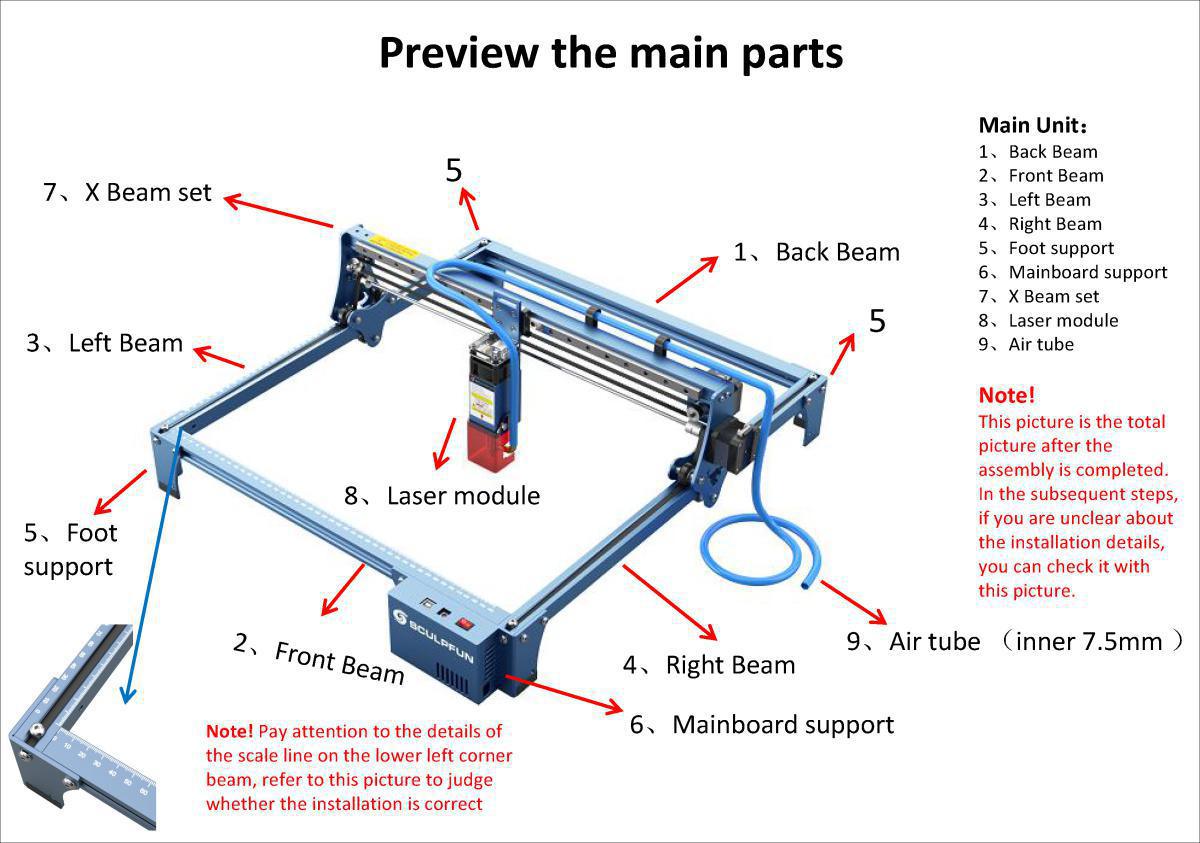 SCULPFUN S10 Laser Engraver Assembly Instructions