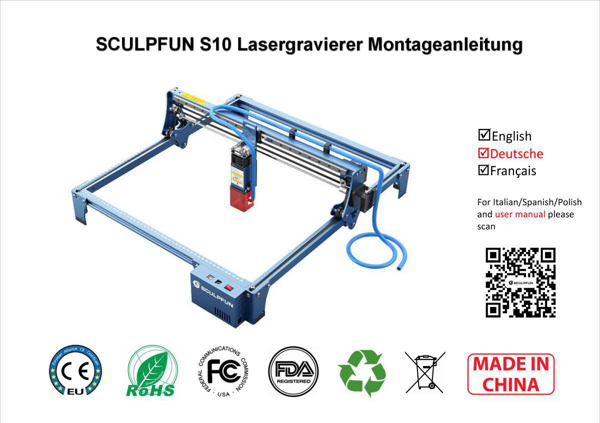 SCULPFUN S10 Laser Engraver Assembly Instructions