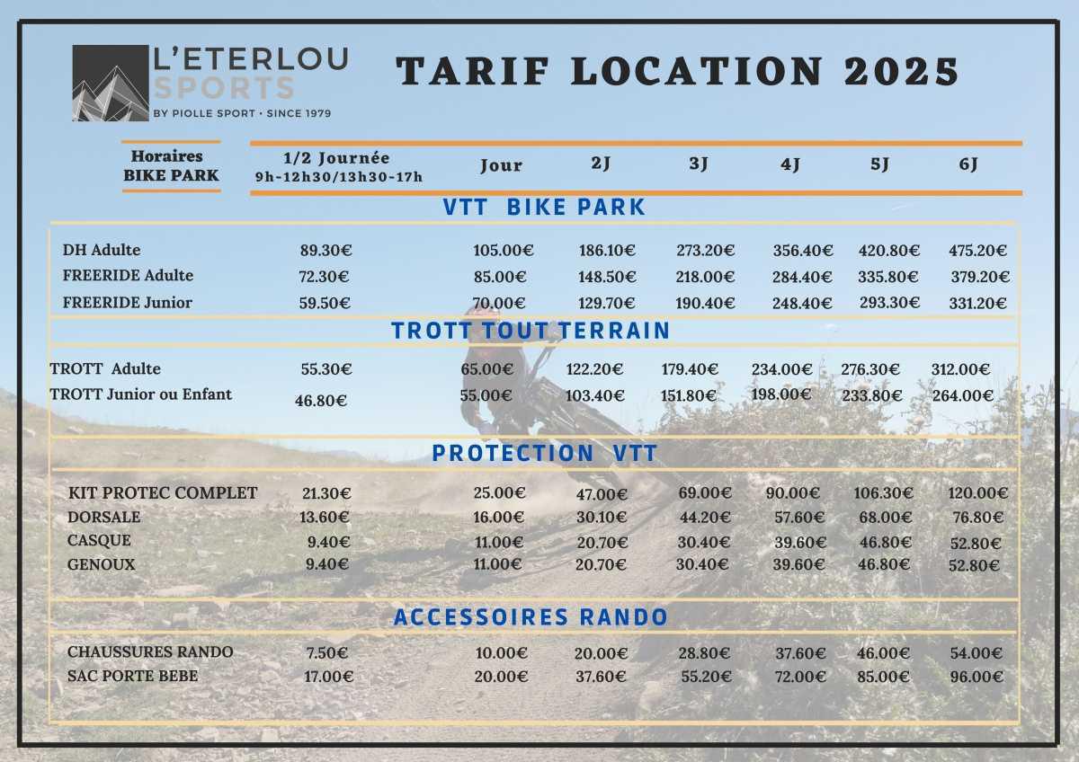 TARIF LOCATION