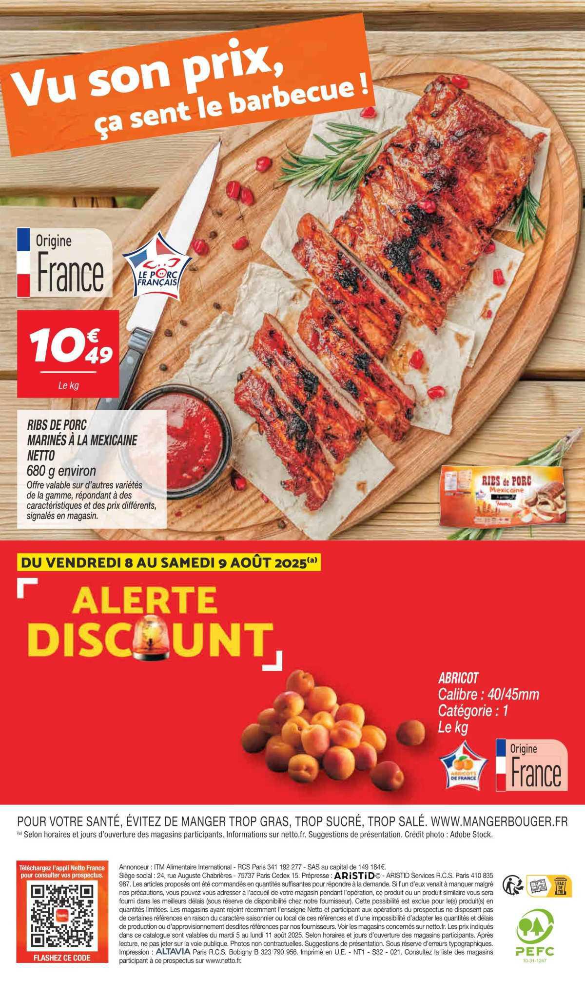 Netto : Dépliant RDV Prix Bas du 5 au 11 août 2025