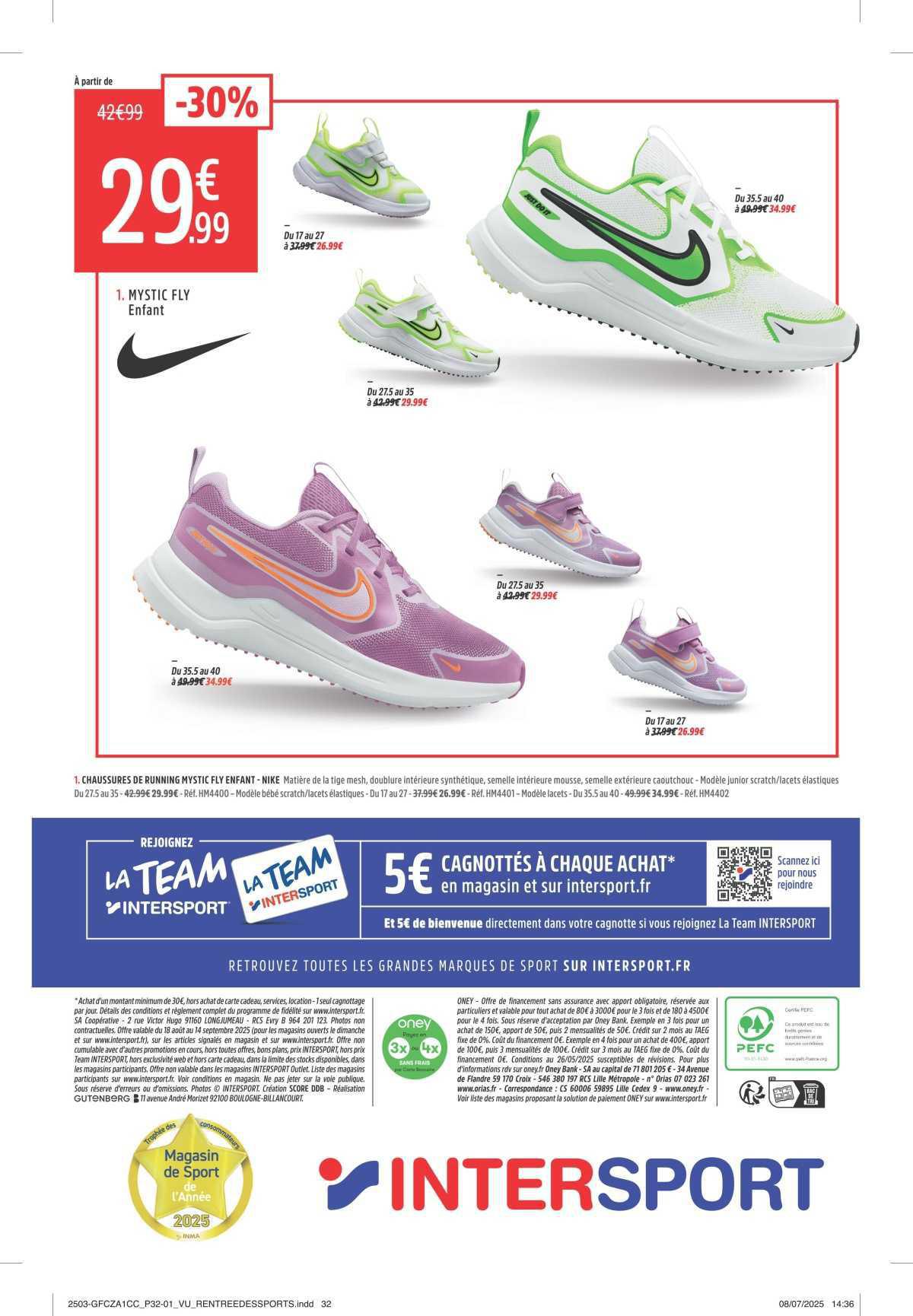 INTERSPORT : Une rentrée Sportive MOINS CHÈRE !