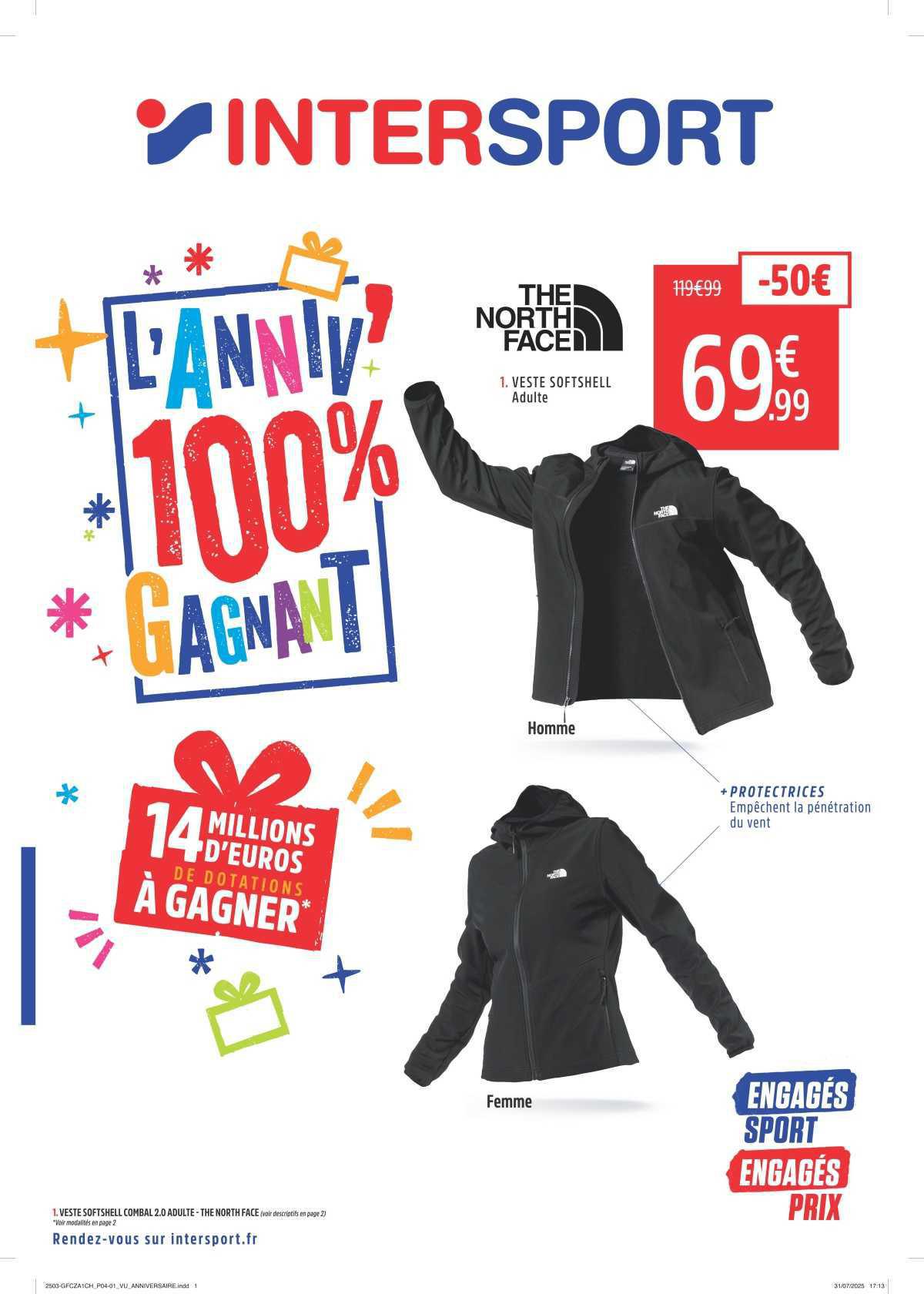 INTERSPORT : Dépliant ' L'ANNIVERSAIRE 100% GAGNANT'