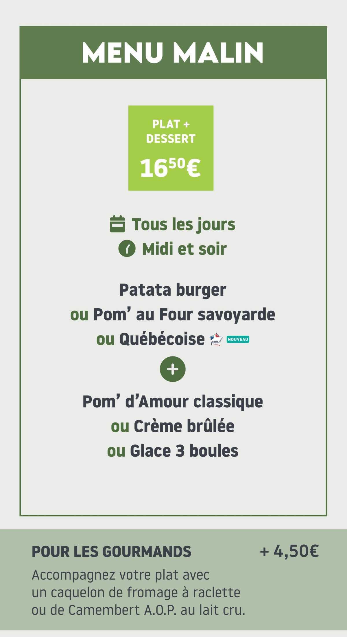 La Pataterie : Carte d'hiver 2025