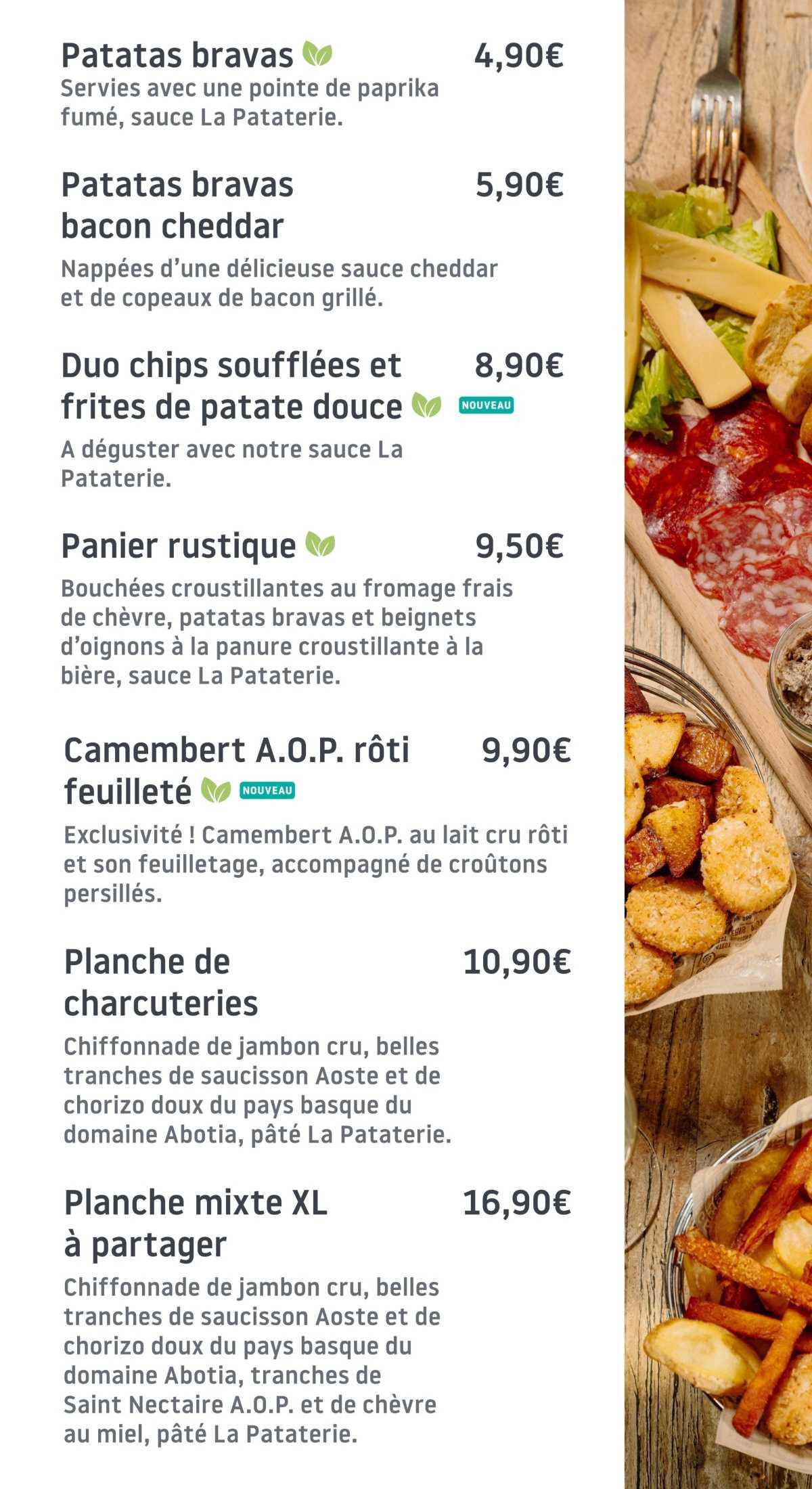 La Pataterie : Carte d'hiver 2025