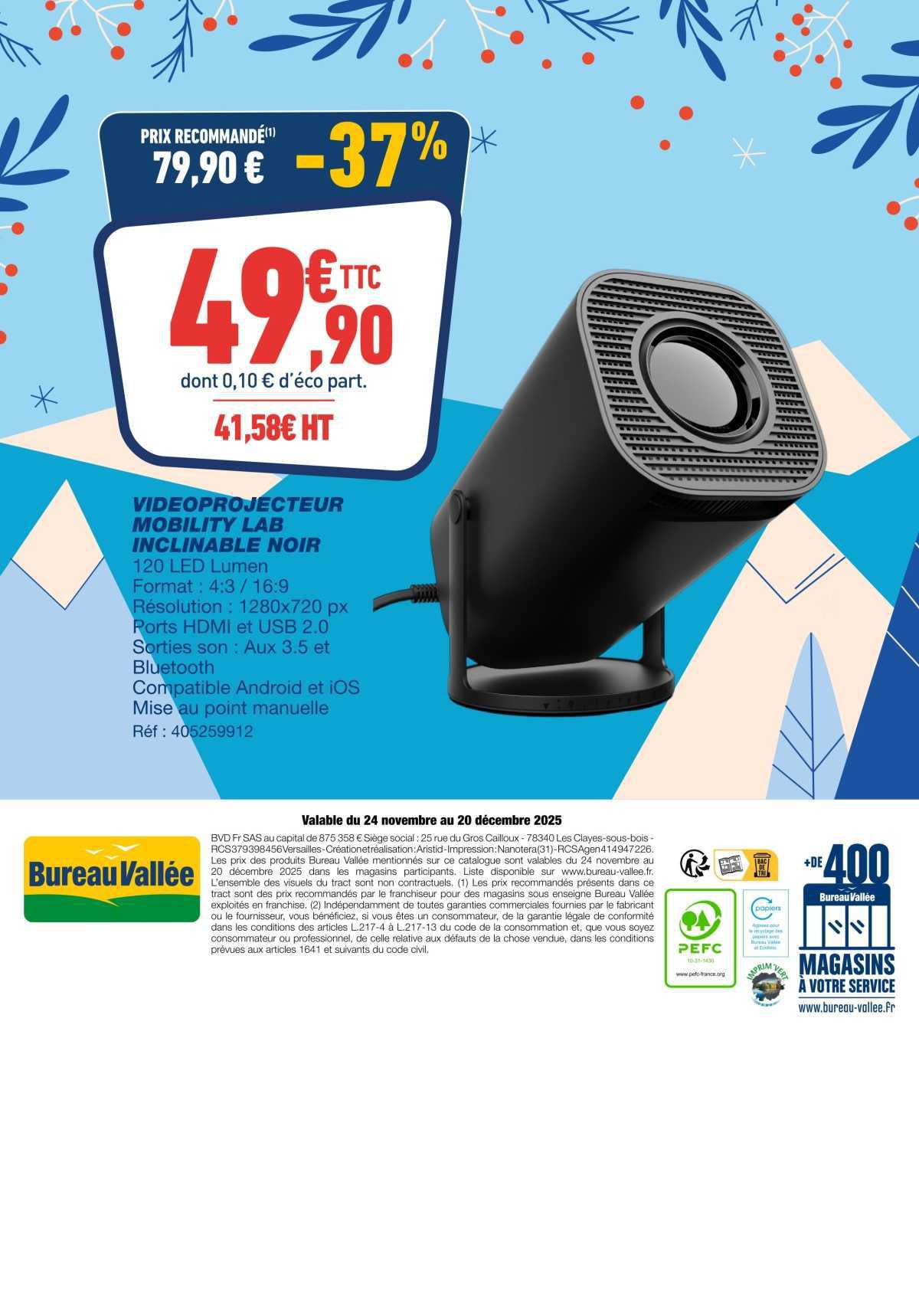 Bureau Vallée : Des Prix Bas plein la Hotte ! Jusqu'au 20 décembre