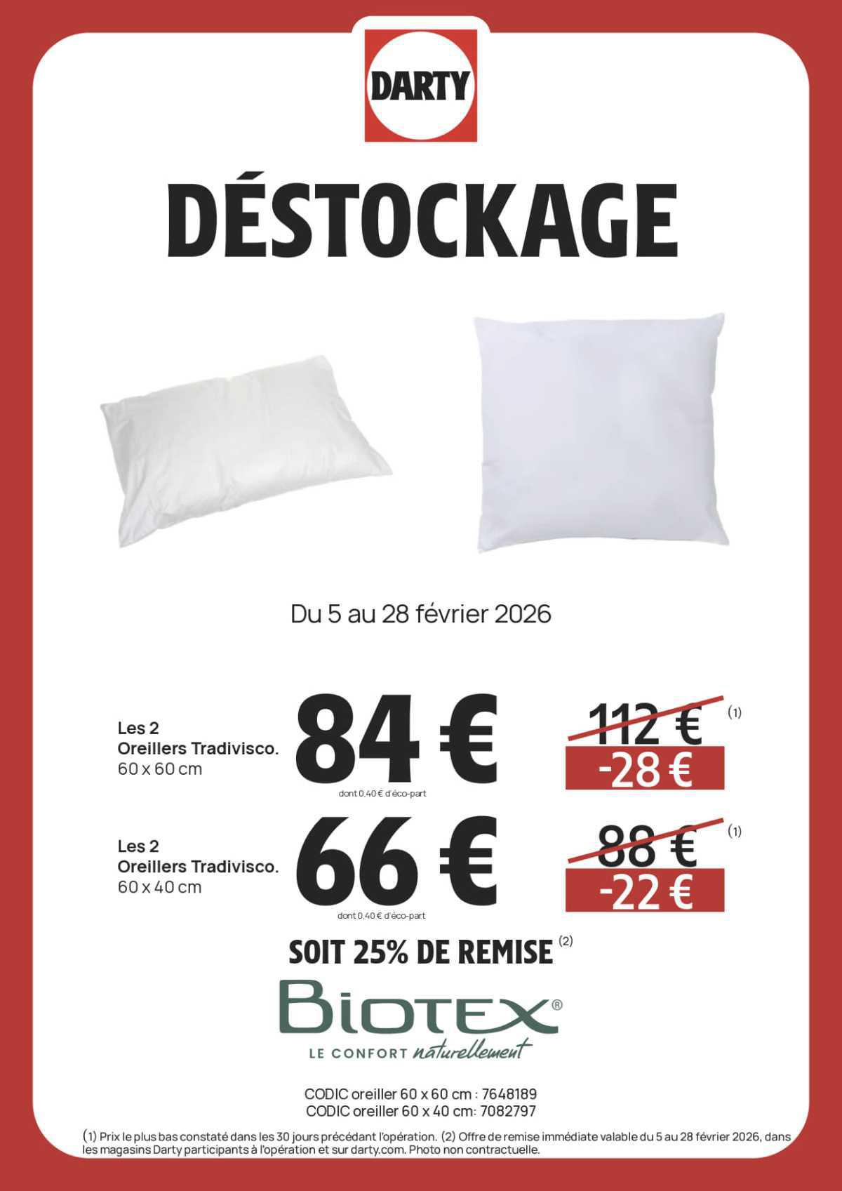 DARTY : DESTOCKAGE Literie Février 2026 Jusqu'au 28 février 2026